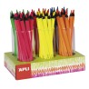 Apli Expositor Jumbo Fluor de Lapices - 5mm de Grosor Triangular - 108 Lapices en 6 Colores Fluorescentes - Recambios Disponible