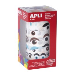Apli Gomets Ojos de Colores - 23 Formas Diferentes - 30 Hojas Pretroqueladas - 1380 Gomets por Rollo