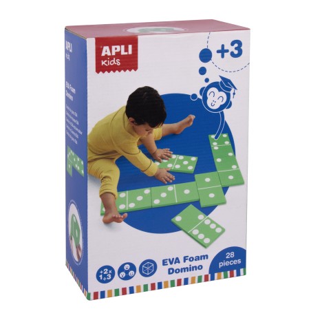 Apli Domino Goma Eva XXL - Piezas de Gran Tamaño - Material Suave y Flexible - Ideal para Niños Pequeños