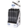 Milan Compact Expositor de 20 Boligrafos de Bola Retractiles - Punta Redonda 1mm - Cuerpo Gris/Negro - Color Negro