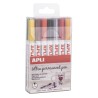 Apli Rotuladores Tinta Permanente Punta Fina - Pack 14 Colores - Base Aceite - Resistente Al Agua - Soporta Hasta 60°C