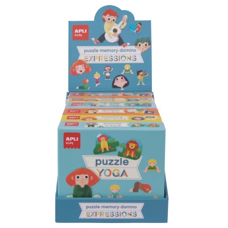 Apli Coleccion de Juegos Educativos - Incluye 2 Puzles Yoga de 24 Piezas, 2 Memory Emotions de 24 Piezas y 2 Domino Music de 28 