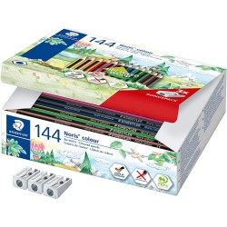 Staedtler Noris Colour 185 Pack de 144 Lapices Hexagonales de Colores - Resistencia a la Rotura - Colores Surtidos