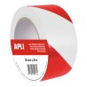 Apli Cinta de Señalizacion PVC Bicolor 50mmx33M 160?m - Adhesivo Solvente de Caucho Natural - Resistente a Vehiculos Pesados y R