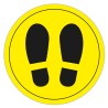 Apli Circulo Señalizacion Adhesivo Ilustracion Zapatos Ø30mm - Acabado Mate - Adhesivo Solvente Alta Resistencia - Color Amarill