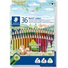 Staedtler Noris Colour 187 Pack de 36 Lapices Triangulares de Colores - Resistencia a la Rotura - Colores Surtidos