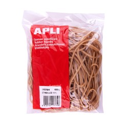 Apli Gomas Elasticas Ø 140 x2mm - Bolsa con Zip y Eurohole - 100g de Contenido - 70% de Caucho Natural - Gran Elasticidad y Exce