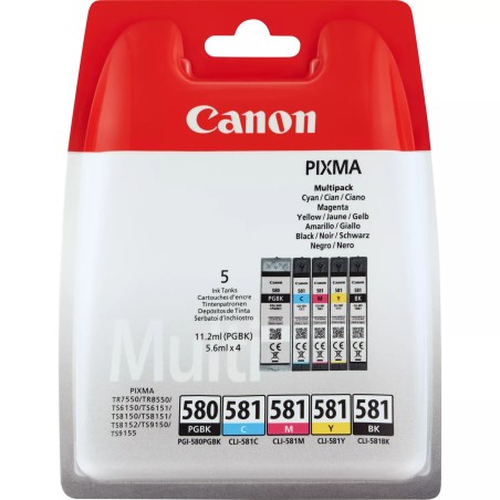 Canon PGI580/CLI581 Pack de 5 Cartuchos de Tinta Originales - 2078C005