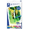 Staedtler Crayones Acuarelables 223 Pack de 24 Lapices de Cera - Facil de Mezclar - Extremadamente Opacos - Colores Surtidos