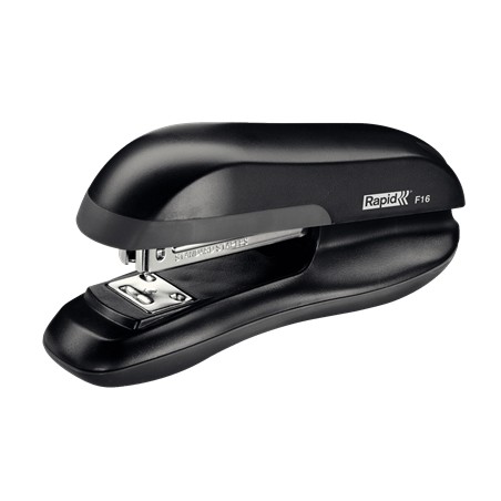 Rapid F16 Grapadora de Sobremesa - Hasta 30 Hojas - Grapado Abierto, Cerrado y Clavado - Color Negro