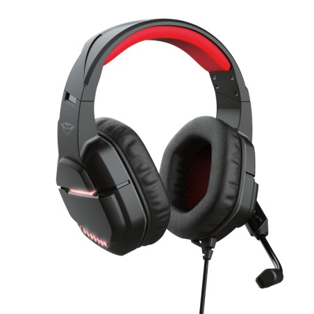 Trust Gaming GXT 448 Nixxo Auriculares con Microfono - Microfono Plegable - IlumInacion LED - Diadema Ajustable - Altavoces de 5