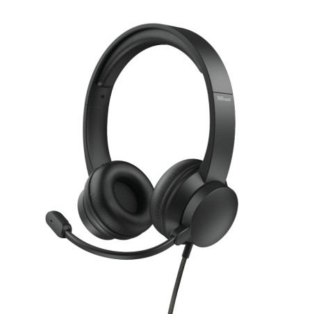 Trust HS200 Auriculares con Microfono Flexible - USB 2.0 - Control de Volumen - Boton Mute - Diadema Ajustable - Cable de 1.80m 