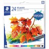 Staedtler Pasteles al Oleo 2420 Pack de 24 Ceras Blandas - Resistencia a la Rotura - Extremadamente Brillantes - Colores Surtido