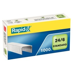 Rapid Grapas 24/6 Confort - Hasta 20 Hojas - Caja de 1000 Grapas - Alambre Flexible