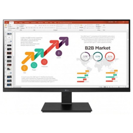 LG Monitor LED 23.8" IPS FullHD 1080p - Respuesta 5ms - Altavoces - Angulo de Vision 178º - 16:9 - USB-C, HDMI, DisplayPort - VE