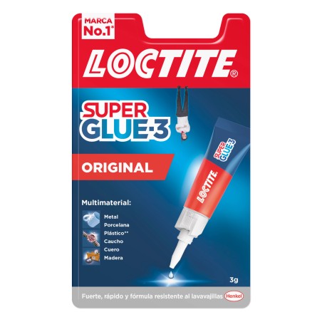Loctite Super Glue-3 Original Pegamento Transparente Instantaneo 3gr - Formula Triple Resistencia - Secado en 3 Segundos - Tapon