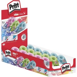 Pritt Micro Roller Expositor de 15 Cintas Correctora 5mm x 6m - Aplicacion Limpia - Preciso - Reciclable