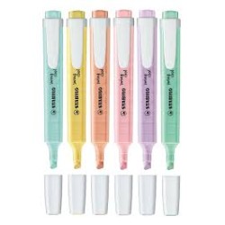 Stabilo Swing Cool Pastel Pack de 6 Marcadores Fluorescentes - Cuerpo Plano - Punta Biselada - Trazo entre 1 y 4mm - Tinta con B