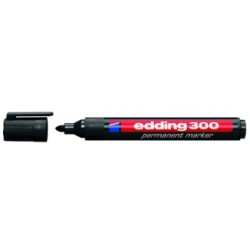 Edding 300 Rotulador Permanente - Punta Redonda - Trazo entre 1.5 y 3 mm. - Tinta Casi Inodora - Capuchon con Clip - Secado Rapi