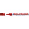 Edding 3000 Rotulador Permanente - Punta Redonda de 1.5mm - Trazo entre 1.5 y 3mm - Recargable - Secado Rapido - Color Rojo