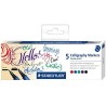 Staedtler 3002 Pack de 5 Rotuladores de Doble Punta para Caligrafia - Tinta Base de Agua - Colores Surtidos