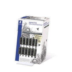 Staedtler Pigment Liner 308 Expositor de 60 Rotuladores Calibrados - Diversas Anchuras de Trazo - Secado Rapido - Color Negro