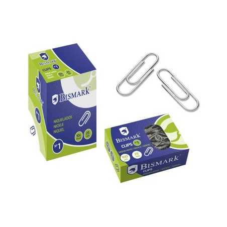 Bismark Pack de 100 Clips Nº1 25mm - Niquelados