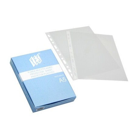 Bismark Caja de 100 Fundas Multitaladro Granuladas - Formato A5