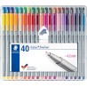 Staedtler Triplus Fineliner 334 Pack de 40 Rotuladores de Punta Fina - Trazo 0.3 mm Aprox - Tinta Base de Agua - Colores Surtido