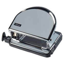 Petrus 52C Taladro Perforador Metalico - Hasta 20 Hojas - Marcas de Formato - Vaciado Facil - Punzones 5.5mm - Color Cromado