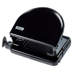 Petrus 52 Taladro Perforador Clasico Metalico - Hasta 20 Hojas - Marcas de Formato - Facil Vaciado - Punzones 5.5mm - Color Negr