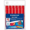 Staedtler Noris Watercolour 340 Pack de 6 Rotuladores de Gran Tamaño - Trazo 3mm Aprox - Lavable Facilmente - Tinta Base de Agua