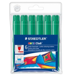 Staedtler Noris Watercolour 340 Pack de 6 Rotuladores de Gran Tamaño - Trazo 3mm Aprox - Lavable Facilmente - Tinta Base de Agua