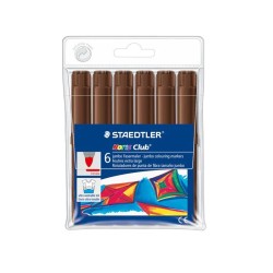 Staedtler Noris Watercolour 340 Pack de 6 Rotuladores de Gran Tamaño - Trazo 3mm Aprox - Lavable Facilmente - Tinta Base de Agua