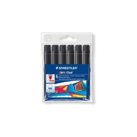 Staedtler Noris Watercolour 340 Pack de 6 Rotuladores de Gran Tamaño - Trazo 3mm Aprox - Lavable Facilmente - Tinta Base de Agua