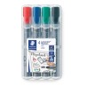 Staedtler Lumocolor Flipchart 356 Pack de 4 Marcadores Permanentes - Tinta Base de Agua - Colores Surtidos