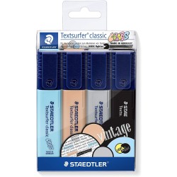 Staedtler Textsurfer Classic 364 Pack de 4 Marcadores Fluorescentes - Secado Rapido - Trazo 1 - 5mm Aprox - Colores Surtidos