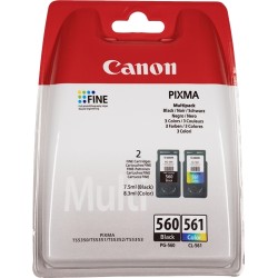 Canon PG560 Negro + CL561 Color Pack de 2 Cartuchos de Tinta Originales - 3713C006
