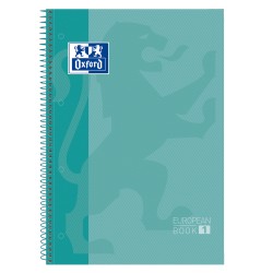 Oxford Europeanbook 1 Cuaderno Espiral Formato A4+ Cuadriculado 5x5mm - 80 Hojas - Banda de Color - Tapa Extradura Brillante - C