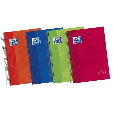 Oxford Europeanbook 5 Cuaderno Espiral Formato A4+ Horizontal 1 Linea - 120 Hojas - Tapa Extradura acabado Brillante - 5 Bandas 