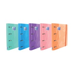 Oxford Europeanbinder Classic Carpeta de 4 Anillas Formato A4+ con Recambio Cuadriculado 5x5mm y 4 Taladros - Cierre con Goma El