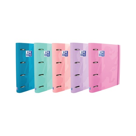 Oxford Europeanbinder Touch Carpeta de 4 Anillas Formato A4+ con Recambio Cuadriculado 5x5mm y 4 Taladros - Tapa Tacto Suave - C
