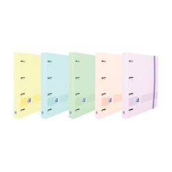 Oxford Europeanbinder Live & Go Carpeta de 4 Anillas Formato A4+ con Recambio Cuadriculado 5x5mm y 4 Taladros - Tapa de Plastico