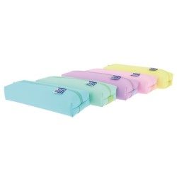 Oxford Kangoo Live & Go Estuche Rectangular Mediano - Goma Elastica para unirlo al Cuaderno - Colores Surtidos Pastel