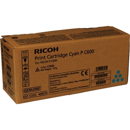 Ricoh PC600 Cyan Cartucho de Toner Original - 408315/P C600C
