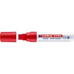 Edding 4090 Rotulador de Tiza Liquida - Punta Biselada - Trazo entre 4 y 15mm - Olor Neutro - Color Rojo