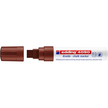 Edding 4090 Rotulador de Tiza Liquida - Punta Biselada - Trazo entre 4 y 15mm - Olor Neutro - Color Marron