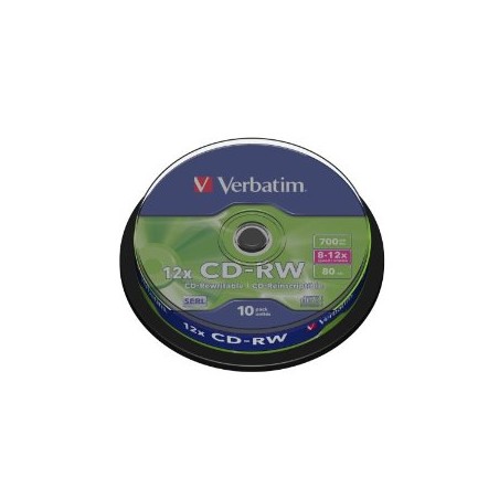 Verbatim CD-RW Regrabable 8-12x 700MB (Tarrina 10 Uds)