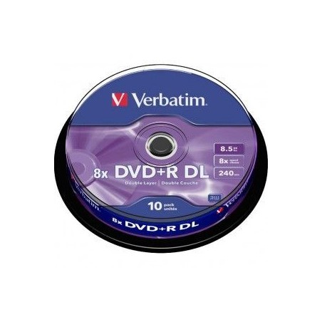 Verbatim DVD+R Doble Capa 8x 8.5GB (Tarrina 10 Uds)