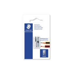 Staedtler 510 10 Sacapuntas Metalico con Cuchilla de Metal - Angulo de Afilado de 23° - 1 Agujero